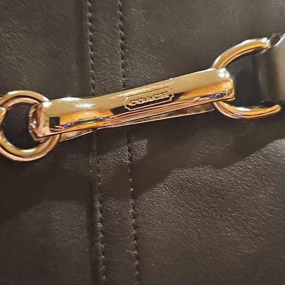 COACH Vintage Hampton Black Leather Satchel with Silver Accents - Picture 3 of 8